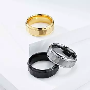 Мужское кольцо из вольфрамовой стали, простое золотое ювелирное изделие для пары, черное, серебряное, женское свадебное кольцо, кольцо на палец для мужчин 7#