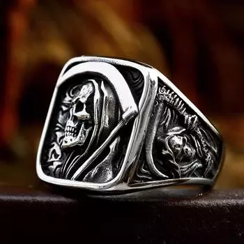 Мужское кольцо, модное ретро-кольцо с черепом смерти 13