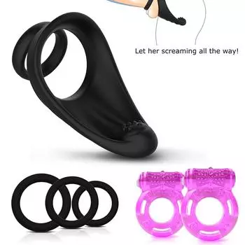 Мужское кольцо Passion Ring с задержкой, набор игрушек-удлинителей с кристаллами, 5 шт.