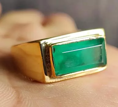 Мужское кольцо-печатка, Изумрудное кольцо, Стерлинговое серебро 925 пробы, Латунное кольцо, Ювелирные изделия ручной работы с драгоценными камнями, Женское кольцо 5 античная латунь