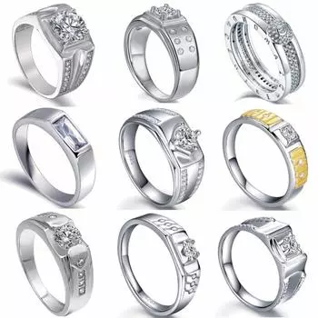 Мужское кольцо S925 стерлингового серебра кольцо мода 5A циркон кольцо темперамент кольцо US code 8 #