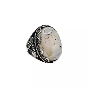 Мужское кольцо с агатом с прожилками 230047496G15Y