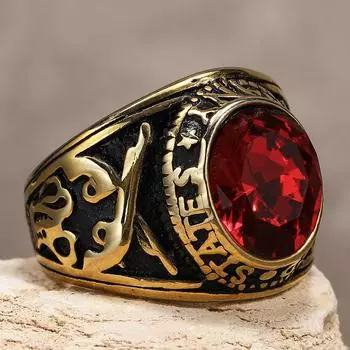 Мужское кольцо с драгоценными камнями, модные ретро стальные титановые ювелирные аксессуары для мужчин, кольцо хулигана в стиле панк-рок 7