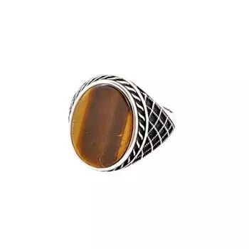 Мужское кольцо с камнем тигрового глаза 220043319G09Yc