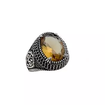 Мужское кольцо с зултанитом и черным цирконом 230048161G12Y