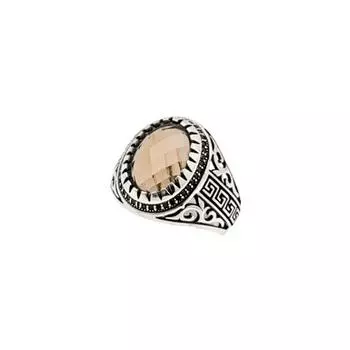 Мужское кольцо с зултанитом и черным цирконом 220043659G14Ys