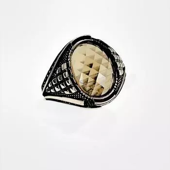 Мужское кольцо с зултанитом и черным цирконом 230047476G12Y