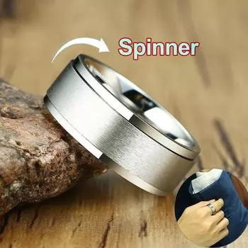 Мужское кольцо-спиннер 8 мм, ювелирный аксессуар для снятия стресса, классическое обручальное кольцо из нержавеющей стали, повседневное спортивное кольцо на палец 7 золотой