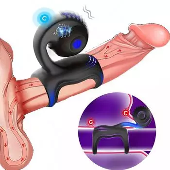 Мужское кольцо-улитка, кольцо для задержки эякуляции, анальный стимулятор клитора, 10 режимов вибрации, силиконовые водонепроницаемые секс-игрушки для взрослых пар