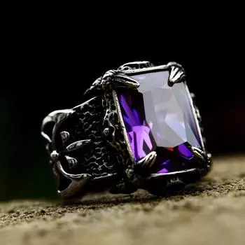 Мужское кольцо VIKING из нержавеющей стали 316L с цветным камнем, двустороннее, высококачественное ювелирное изделие 7