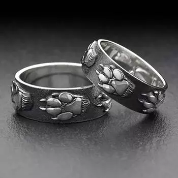 Мужское кольцо в стиле панк, хип-хоп с гравировкой, коготь медведя, волка, для винтажного мужского Хэллоуина, клуба, верховой езды, стимпанк, вечерние ювелирные изделия, подарки, кольца 7 серебряный