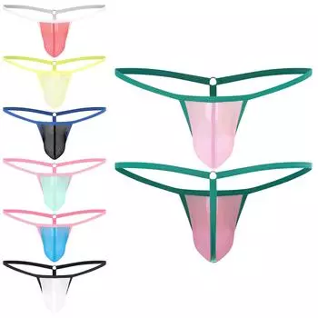 Мужское контрастное цветное прозрачное сетчатое нижнее белье с поддержкой выпуклостей и низкой талией, эластичное нижнее белье XL