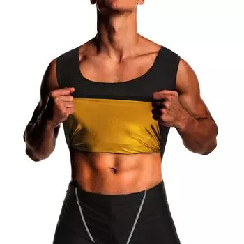 Мужское корректирующее белье Спортивное Корсет для живота, утягивающее, обтягивающее, с короткими рукавами, для фитнеса, тренировок, сауны S/M