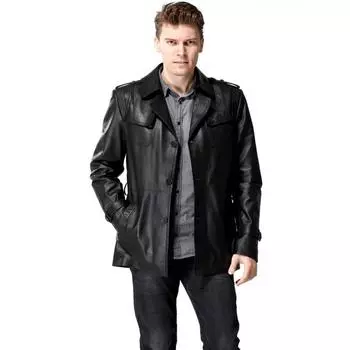 Мужское кожаное пальто Kagawa