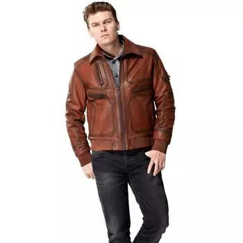 Мужское кожаное пальто Yenzo