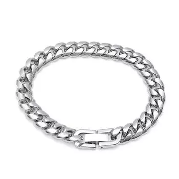 Мужское кубинское ожерелье из титановой стали, круглая шлифовальная цепь, зашифрованная цепочка из нержавеющей стали, металлическое толстое ожерелье, ювелирное ожерелье 8mm50cm
