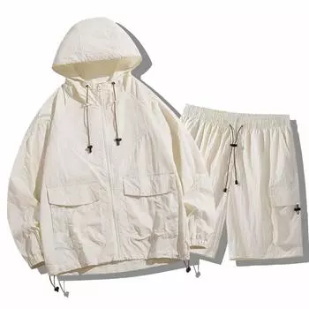 Мужское летнее пальто с капюшоном и длинными рукавами, солнцезащитная одежда, тонкий дышащий уличный костюм для любителей S дубильная кора