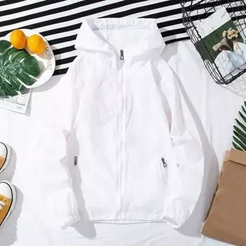 Мужское летнее солнцезащитное пальто с капюшоном и длинными рукавами на молнии, анти-УФ-куртка с карманами, однотонная уличная верхняя одежда из ледяного шелка L