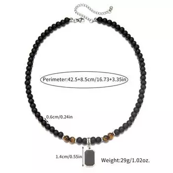Мужское матовое ожерелье с тигровым глазом, бисерные мужские аксессуары
