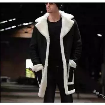 Мужское меховое пальто, искусственное меховое пальто, утолщенная длинная куртка S красный