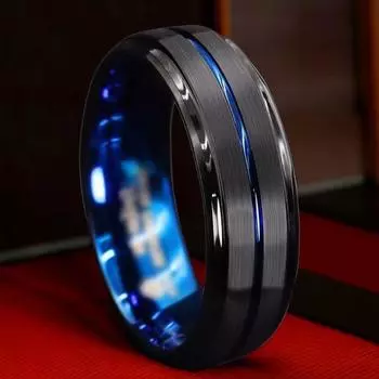 Мужское модное двухцветное кольцо из титановой стали, не выцветает, выполнено из высококачественной нержавеющей стали. Size 8