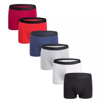 Мужское модное однотонное удобное нижнее белье из 95% хлопка больших размеров M красный