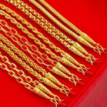 Мужское модное ожерелье с конической головкой из искусственного золота - стильное и универсальное