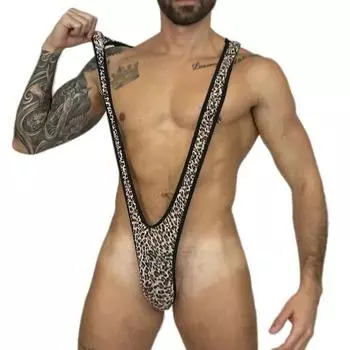 Мужское мягкое леопардовое сексуальное кожаное нижнее белье на ягодицах, дышащее сексуальное нижнее белье One Size