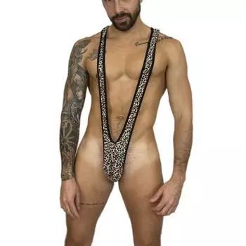 Мужское мягкое леопардовое сексуальное кожаное нижнее белье на ягодицах, дышащее сексуальное нижнее белье One Size