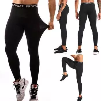 Мужское мягкое нижнее белье, компрессионные длинные кальсоны, утягивающие базовые слои, леггинсы для мужчин, черного цвета S чёрный