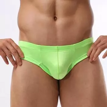 Мужское нейлоновое бикини с U-образным карманом, с низкой посадкой - Однотонное, Сексуальный низкий вырез Medium