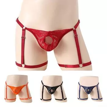 Мужское нижнее белье-бикини стринги синие/красные/черные/оранжевые мужские трусы-стринги