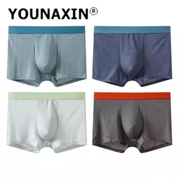 Мужское нижнее белье большого размера, трусы Ice Silk, боксеры, трусы, нижнее белье для мальчиков, нижние шорты, панталоны L XL 2XL 3XL 4XL L темно-синий