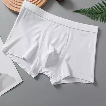 Мужское нижнее белье большого размера из бамбукового волокна, трусы-боксеры, модальные трусы, нижнее белье для мальчиков, белые трусы, однотонные трусы, плавки L XL 2XL 3XL 4XL L белый