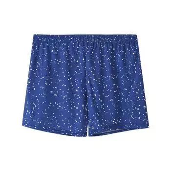 Мужское нижнее белье боксеры эластичные с высокой посадкой шорты с цветочным принтом трусы свободного кроя дышащие трусики для повседневной носки L синий