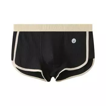 Мужское нижнее белье-боксеры, эластичный пояс со средней посадкой, лоскутные цветные шорты, трусы U-выпуклые в рубчик, повседневная одежда M светло-зеленый