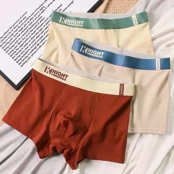 Мужское нижнее белье-боксеры, эластичный пояс со средней посадкой, U-выпуклые шорты, трусы контрастного цвета, дышащие тонкие трусики L красный