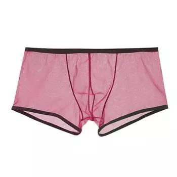 Мужское нижнее белье-боксеры, прозрачные сетчатые шорты-боксеры с низкой посадкой, влагоотводящие шорты-боксеры L