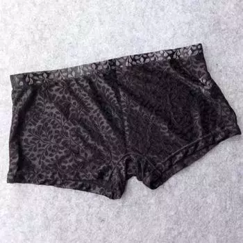 Мужское нижнее белье-боксеры с низкой посадкой и эластичным поясом, шорты, однотонные U-выпуклые трусы с принтом, дышащие прозрачные шорты, нижнее белье M