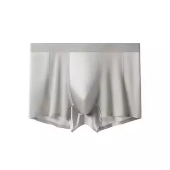 Мужское нижнее белье боксеры со средней посадкой, облегающего кроя, высокая эластичность, шорты-брифы, дышащий дизайн с отверстиями, гладкие трусы с U-образной выпуклостью L серый