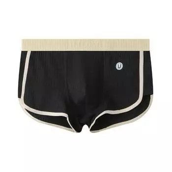 Мужское нижнее белье боксеры со средней посадкой, облегающего кроя, с высокой эластичностью, шорты-брифы, лоскутный цвет, рубчатые, с U-выпуклостью M