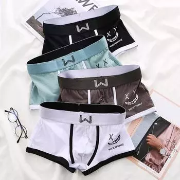 Мужское нижнее белье-боксеры со средней посадкой, эластичные шорты с широким поясом, трусы с мультяшным принтом, облегающее нижнее белье для сна XL темно-серого