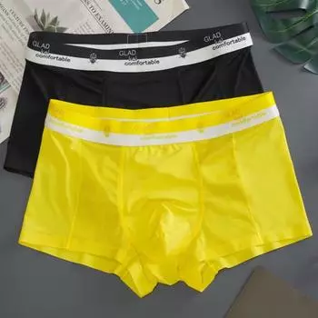 Мужское нижнее белье-боксеры со средней посадкой и эластичной резинкой на талии, сетчатые шорты с буквенным принтом, ультратонкие бесшовные трусики из ледяного шелка 3XL серый