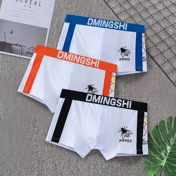 Мужское нижнее белье из чистого хлопка, оптовая продажа, мужские боксеры, молодежные студенческие персонализированные боксеры M чёрный
