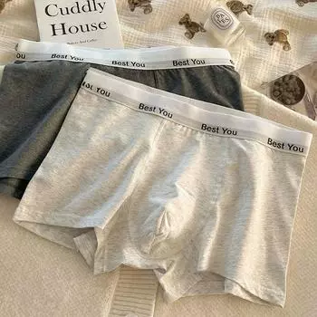 Мужское нижнее белье из чистого хлопка, полностью хлопковое, хлопок класса А, дышащее, бесшовное, антибактериальное, 7A, большие размеры, мужские брюки на плоской подошве с четырьмя углами K