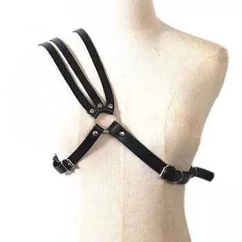 Мужское нижнее белье из искусственной кожи, регулируемый ремень для бондажа, эротические заклепки, нагрудные ремни