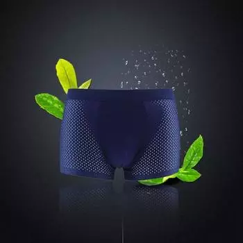 Мужское нижнее белье из ледяного шелка, летние дышащие антибактериальные сетчатые трусы с четырьмя углами, короткие брюки L-8XL 8XL белый