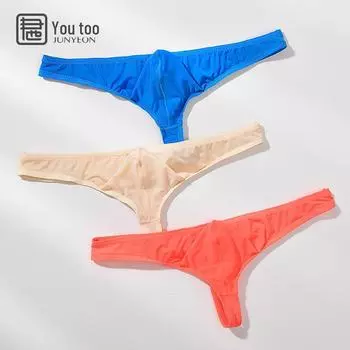 Мужское нижнее белье Junye Ice Silk с низкой талией - дышащее, молодежное, с Т-образной спинкой XXL