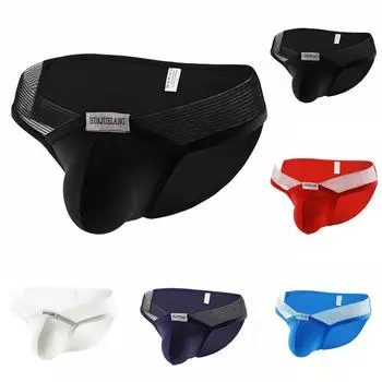 Мужское нижнее белье Мужские трусы-бикини с принтом и низкой талией Сексуальные мужские трусы L