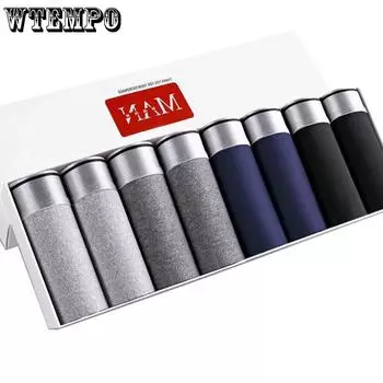 Мужское нижнее белье, мужские трусы-боксеры, дышащие сексуальные мужские боксеры, однотонные трусы, удобные мужские трусы-боксеры больших размеров L светло-серый/чёрный